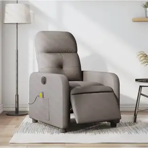 vidaXL Fauteuil de massage inclinable électrique Taupe Tissu pas cher