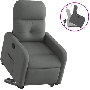 vidaXL Fauteuil inclinable Gris foncé Tissu pas cher