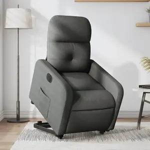 vidaXL Fauteuil inclinable électrique gris foncé tissu pas cher