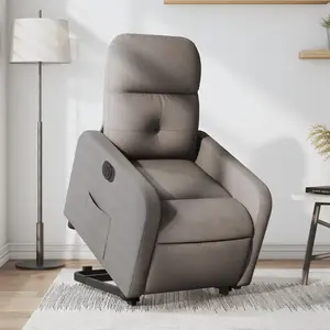 vidaXL Fauteuil inclinable électrique taupe tissu pas cher