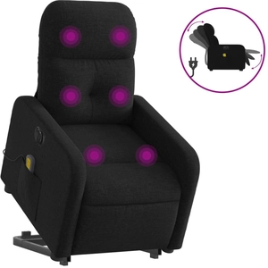 vidaXL Fauteuil inclinable de massage électrique Noir Tissu pas cher