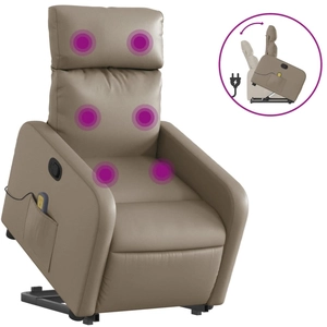 vidaXL Fauteuil inclinable de massage électrique cappuccino similicuir pas cher