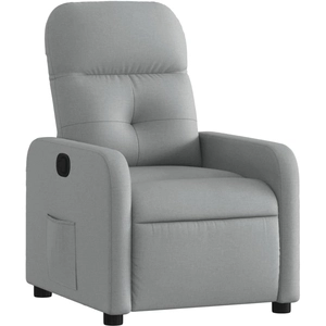 vidaXL Fauteuil inclinable électrique Gris clair Tissu pas cher