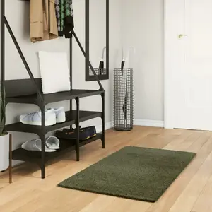 vidaXL Tapis HUARTE à poils courts doux et lavable vert forêt 60x110cmVendu parvidaxl-be