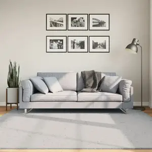 vidaXL Tapis HUARTE à poils courts doux et lavable gris 200x200 cm pas cher