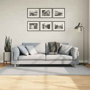 vidaXL Tapis HUARTE à poils courts doux et lavable gris 100x200 cm pas cher