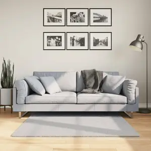 vidaXL Tapis HUARTE à poils courts doux et lavable gris 120x120 cm pas cher