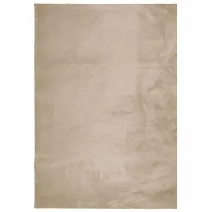 vidaXL Tapis HUARTE à poils courts doux et lavable sable 140x200 cm pas cher