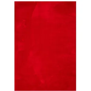 vidaXL Tapis HUARTE à poils courts doux et lavable rouge 160x230 cm pas cher