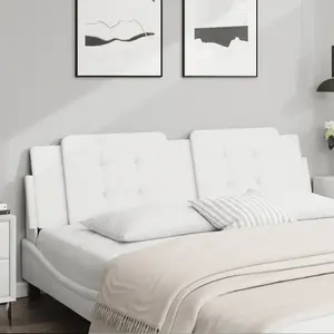 vidaXL Coussin de tête de lit blanc 183 cm similicuir pas cher