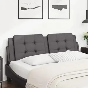 vidaXL Coussin de tête de lit gris 160 cm similicuir pas cher