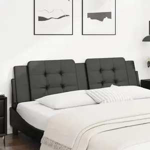 vidaXL Coussin de tête de lit noir 180 cm similicuir pas cher