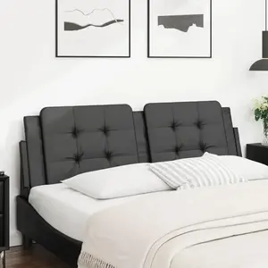 vidaXL Coussin de tête de lit noir 160 cm similicuir pas cher