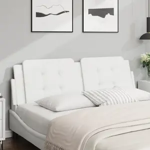 vidaXL Coussin de tête de lit blanc 152 cm similicuir pas cher