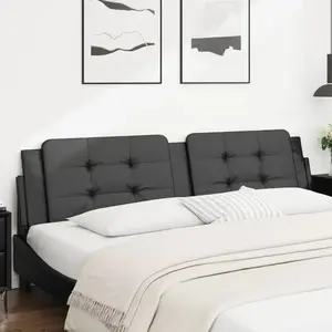 vidaXL Coussin de tête de lit noir 193 cm similicuir pas cher