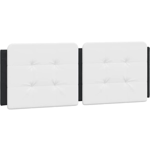 vidaXL Coussin de tête de lit blanc et noir 140 cm similicuir pas cher