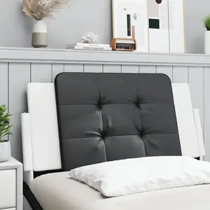 vidaXL Coussin de tête de lit noir et blanc 100 cm similicuir pas cher