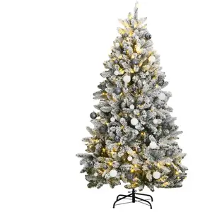 Comparateur de prix : vidaXL - Kunstkerstboom - met - scharnieren - 300 - LED's - en - kerstballen - 240 - cm
