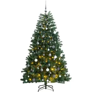 Comparateur de prix : vidaXL - Kunstkerstboom - met - scharnieren - 300 - LED's - en - kerstballen - 180 - cm