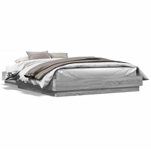 Cadre de lit sonoma gris 180x200 cm bois d'ingénierie Vidaxl Grey sonoma pas cher