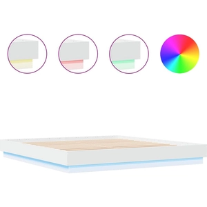 vidaXL Cadre de lit avec lumières LED blanc 200x200 cm