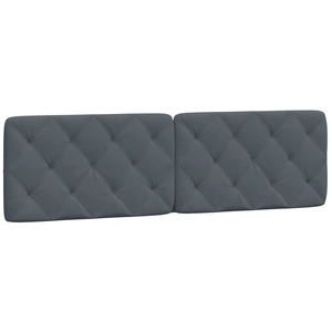 vidaXL Coussin de tête de lit gris foncé 180 cm velours pas cher