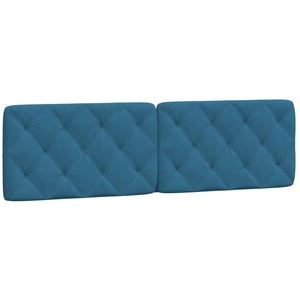 vidaXL Coussin de tête de lit bleu 180 cm velours pas cher