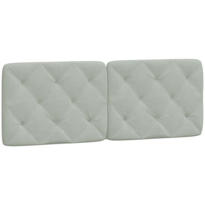 vidaXL Coussin de tête de lit gris clair 140 cm velours pas cher