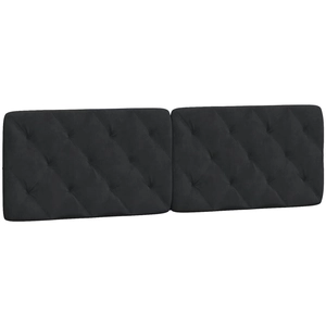 vidaXL Coussin de tête de lit noir 160 cm velours pas cher