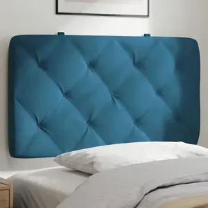 vidaXL Coussin de tête de lit bleu 80 cm velours pas cher