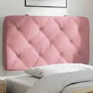 vidaXL Coussin de tête de lit rose 80 cm velours pas cher