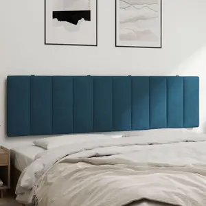 Non communiqué vidaXL Coussin de tête de lit bleu 180 cm velours pas cher