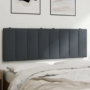 vidaXL Coussin de tête de lit gris foncé 140 cm velours pas cher