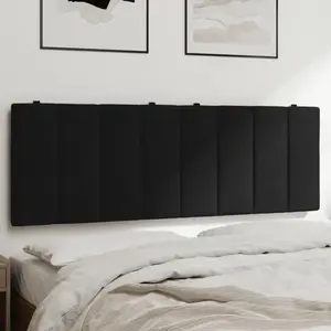 vidaXL Coussin de tête de lit noir 140 cm velours pas cher
