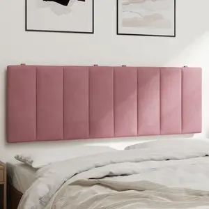 vidaXL Coussin de tête de lit rose 120 cm velours pas cher
