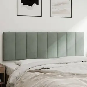 Comparateur de prix : Non communiqué vidaXL Coussin de tête de lit gris clair 160 cm velours