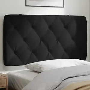 vidaXL Coussin de tête de lit noir 100 cm velours pas cher