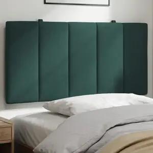 vidaXL Coussin de tête de lit vert foncé 100 cm velours pas cher