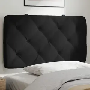 vidaXL Coussin de tête de lit noir 80 cm velours pas cher