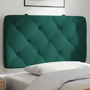 vidaXL Coussin de tête de lit vert foncé 80 cm velours pas cher