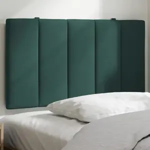 vidaXL Coussin de tête de lit vert foncé 80 cm velours pas cher