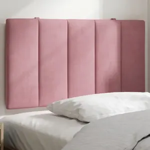 vidaXL Coussin de tête de lit rose 90 cm velours pas cher