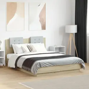 Comparateur de prix : vidaXL Cadre de lit avec tête de lit chêne sonoma 120x190 cm