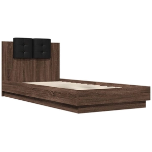vidaXL Cadre de lit avec tête de lit chêne marron 100x200 cm pas cher