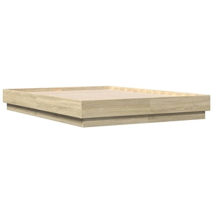 Cadre de lit chêne sonoma 140x190 cm bois d'ingénierie Vidaxl Brun pas cher