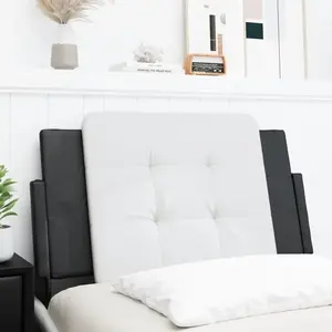 vidaXL Coussin de tête de lit noir et blanc 90 cm similicuir pas cher