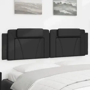 vidaXL Coussin de tête de lit noir 183 cm similicuir pas cher