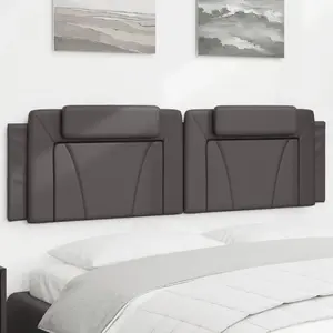 vidaXL Coussin de tête de lit gris 180 cm similicuir pas cher