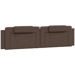 vidaXL Coussin de tête de lit marron 200 cm similicuir pas cher