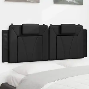 vidaXL Coussin de tête de lit noir 140 cm similicuir pas cher